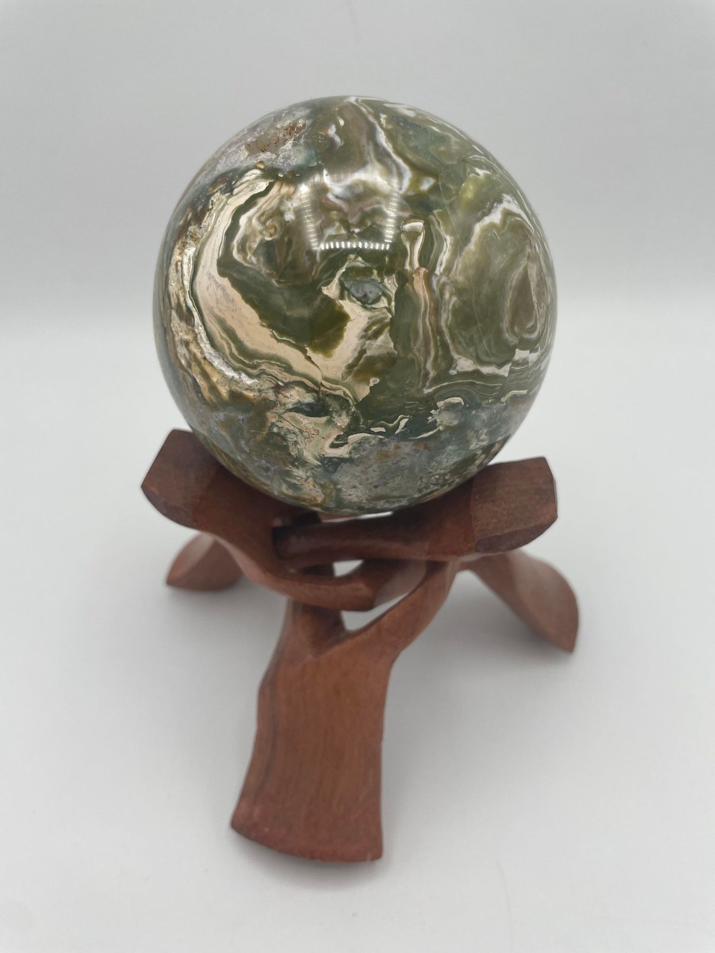 Sphère en JASPE OCÉAN - 956 g