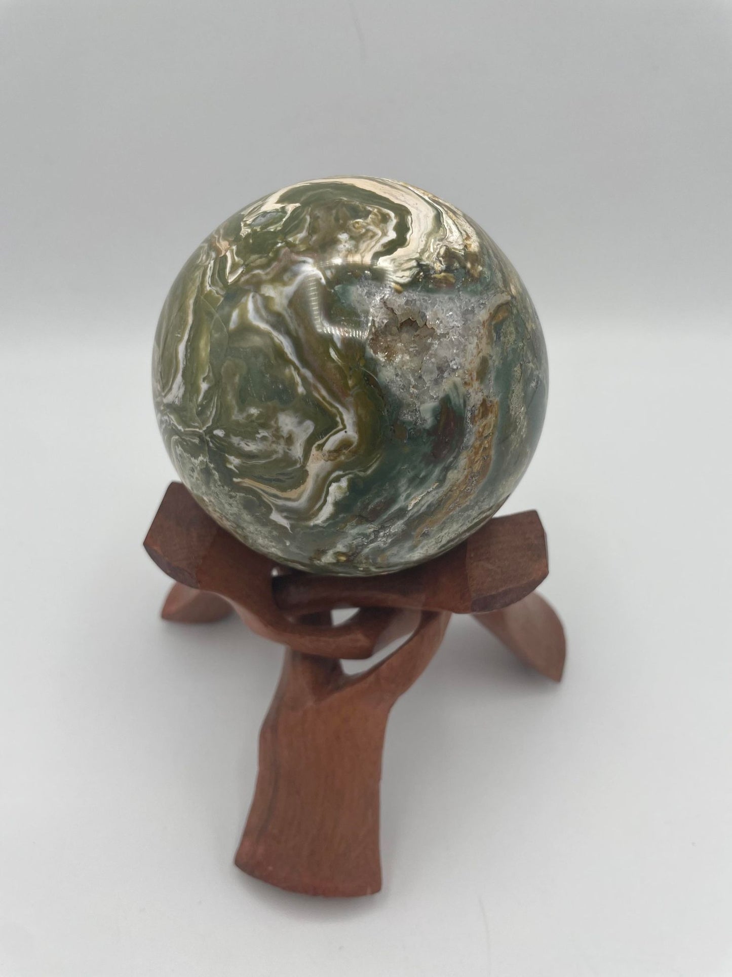 Sphère en JASPE OCÉAN - 956 g