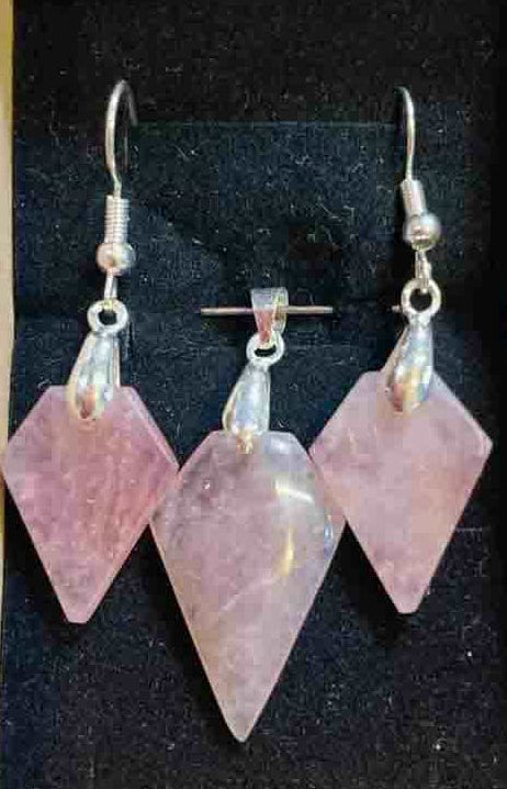 Parure en QUARTZ ROSE