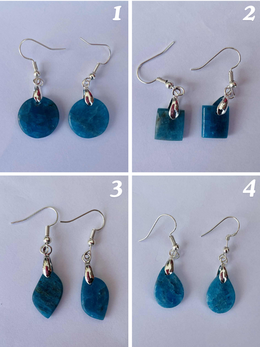 Boucle d'oreille  - APATITE BLEU